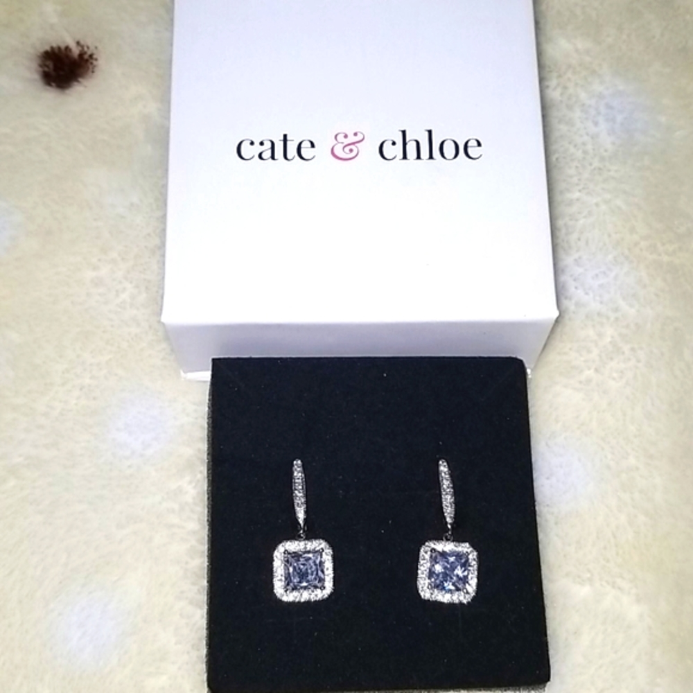 Cate & chloe 18k white gold plated earrings - Picture 3 of 4